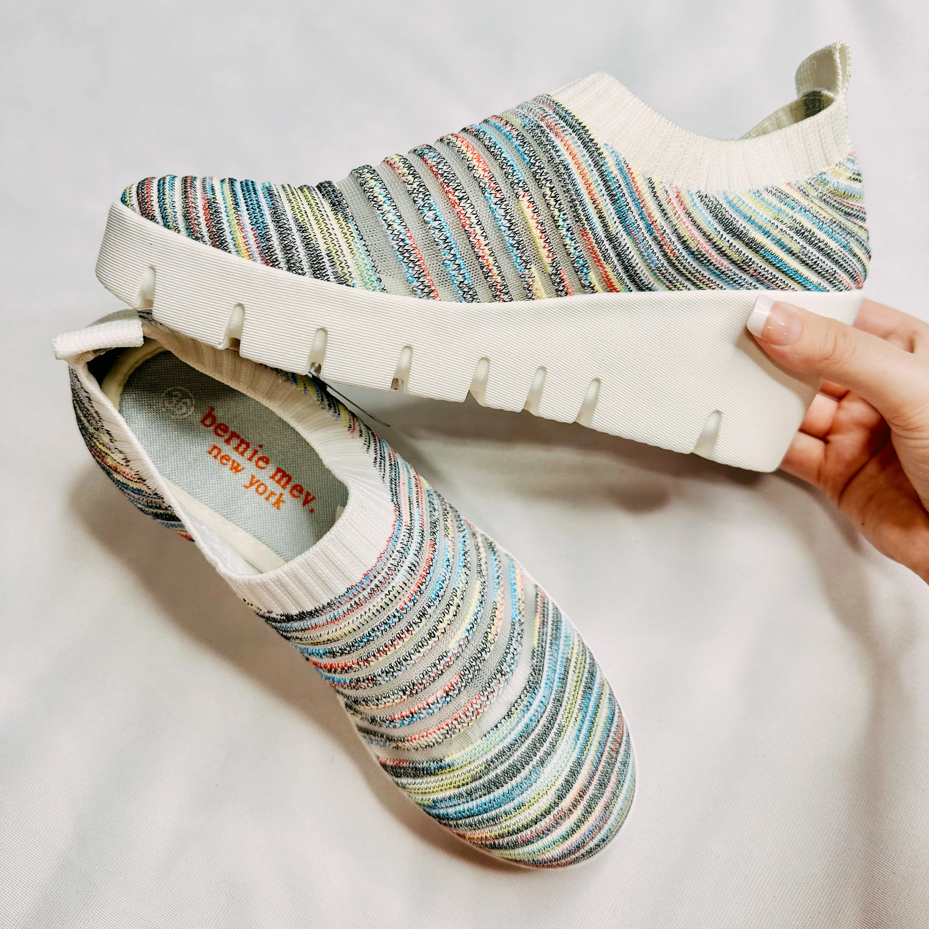 Solange Slip On Wedge 鈥?Light Rainbow