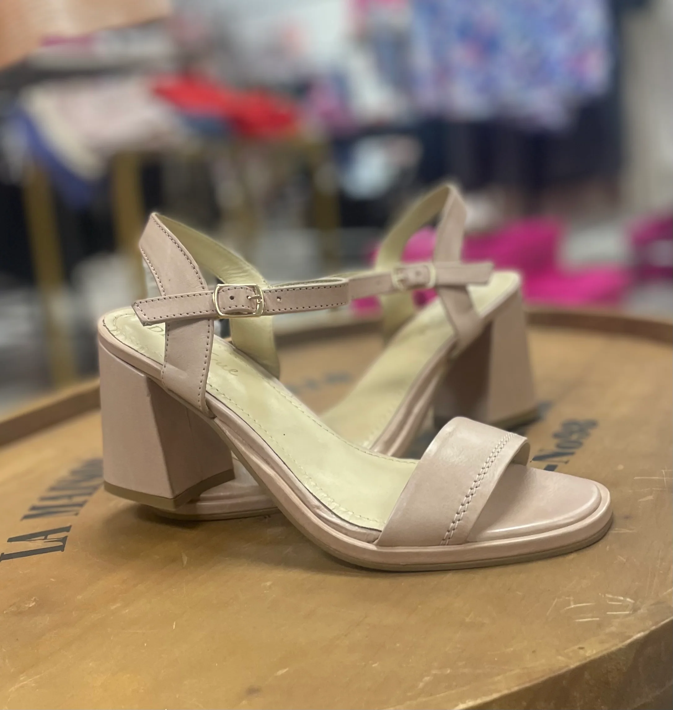 Dune Grass Block Heel 鈥?Pale Pink