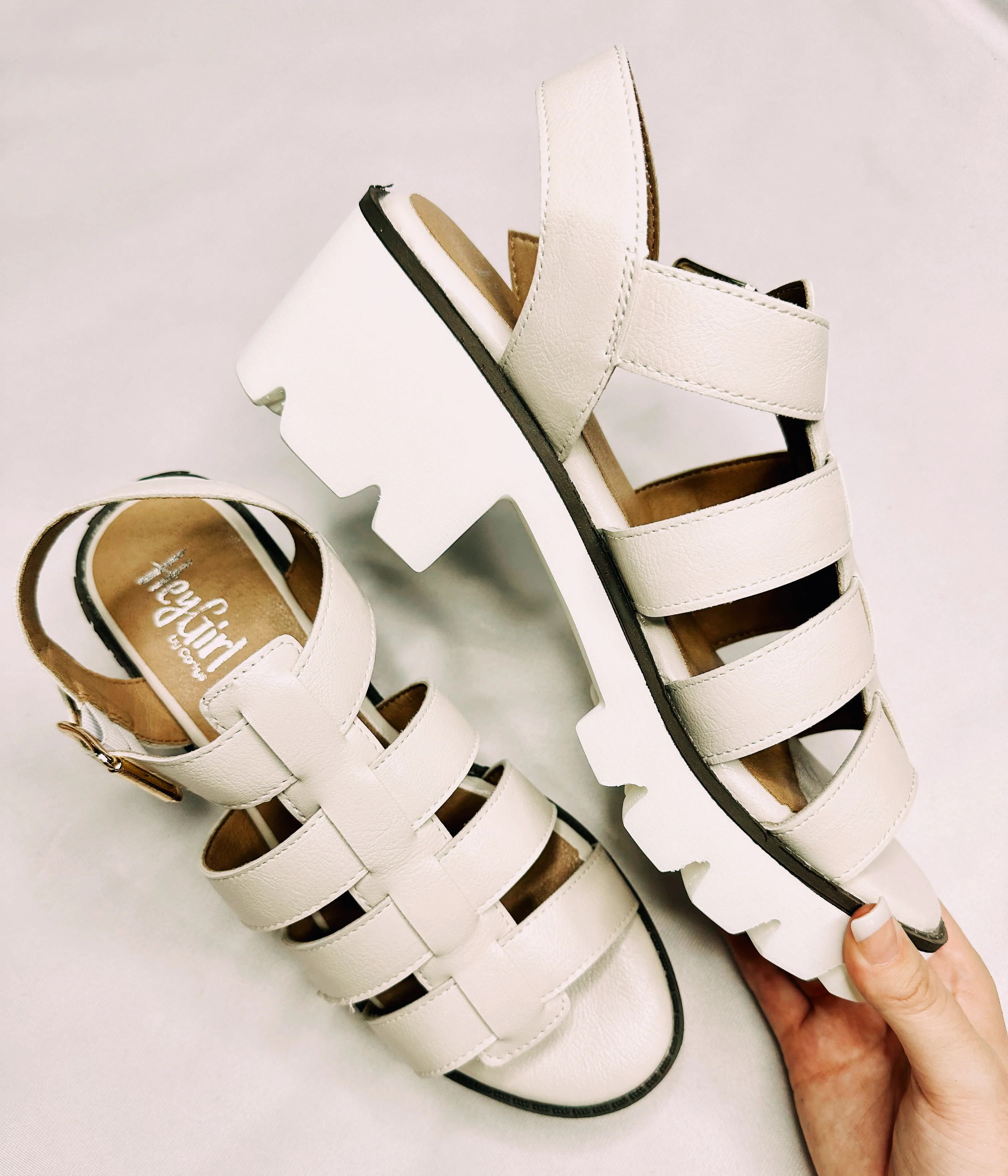 Fisher Sandal Wedge 鈥?Ivory
